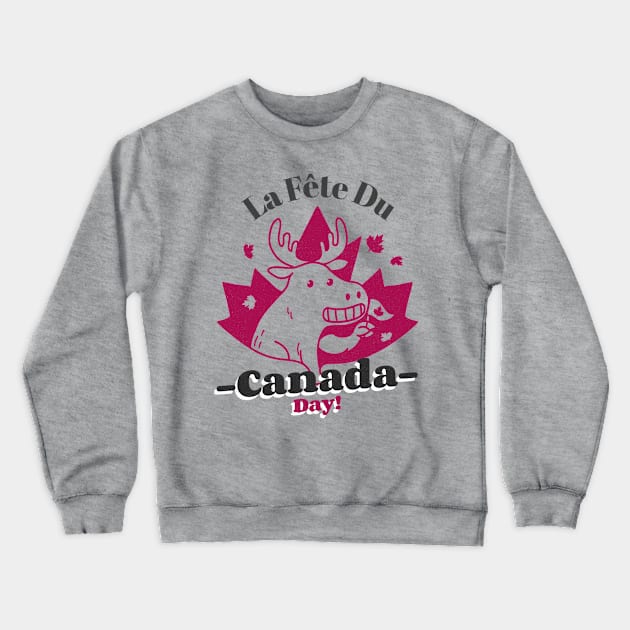 La Fete Du Canada Day Design Crewneck Sweatshirt by ArtPace